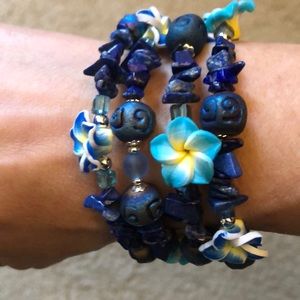 🌴 HP lapis lazuli flower bracelet